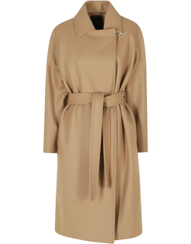 Rope Belted Robe Wool-blend Coat