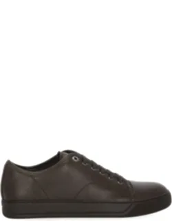 Textured Leather Low-top Sneakers