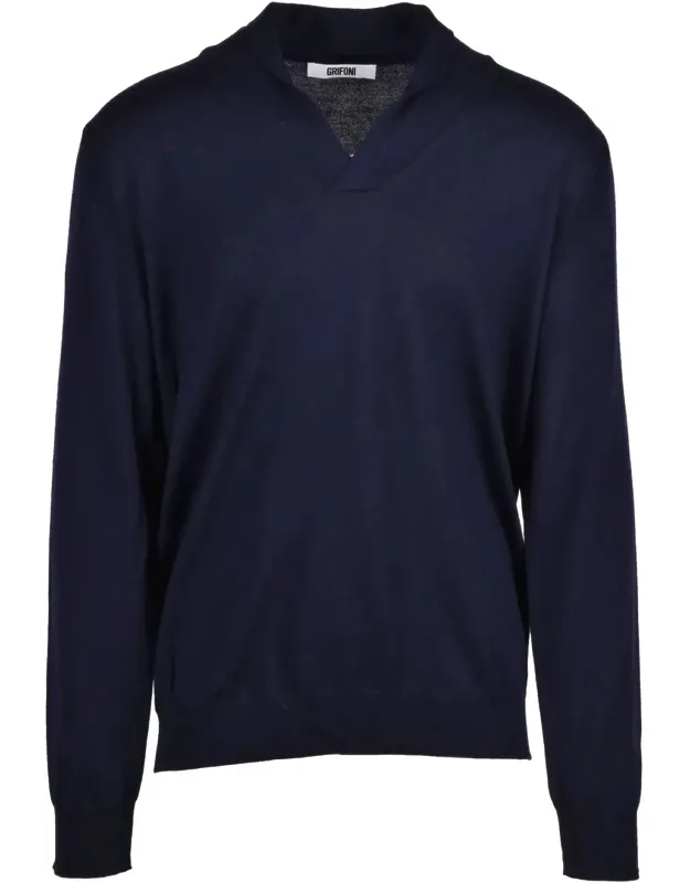 Virgin Wool V-neck Pullover