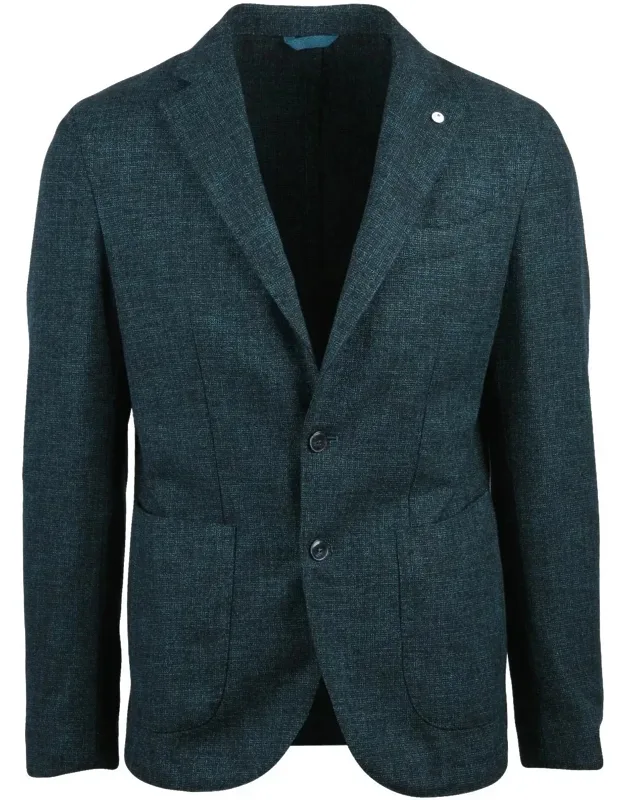 Textured Fitted Jacket With Notch Lapel