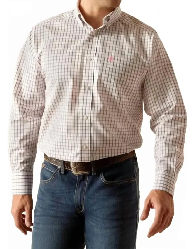 Wrinkle Free Briggs Classic Fit Shirt With Greater Arm Mobility™ And Contrast Collar Band