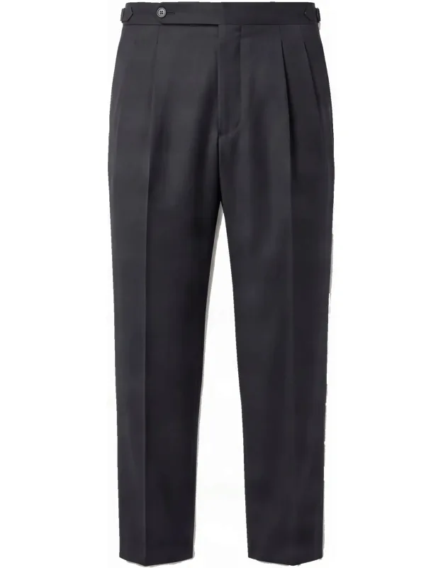 Tailored Straight-leg Trousers With Front Pleats And Side Pockets