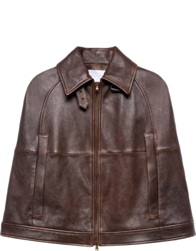 Burnt Chestnut Cape Leather Jacket