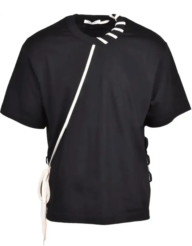 Boxy Strap Detail Cotton T-shirt