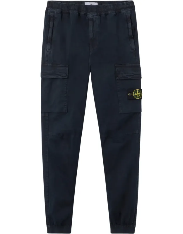 Cotton Elastic Waistband Cuff Patch Cargo Pants