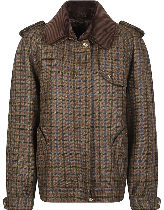 Amandira Chausie Checkered Wool Trench Coat