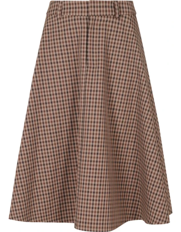 Check Flared Skirt