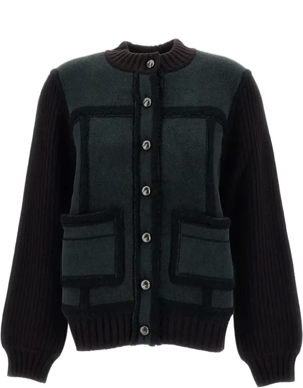 Color Block Cashmere Cardigan