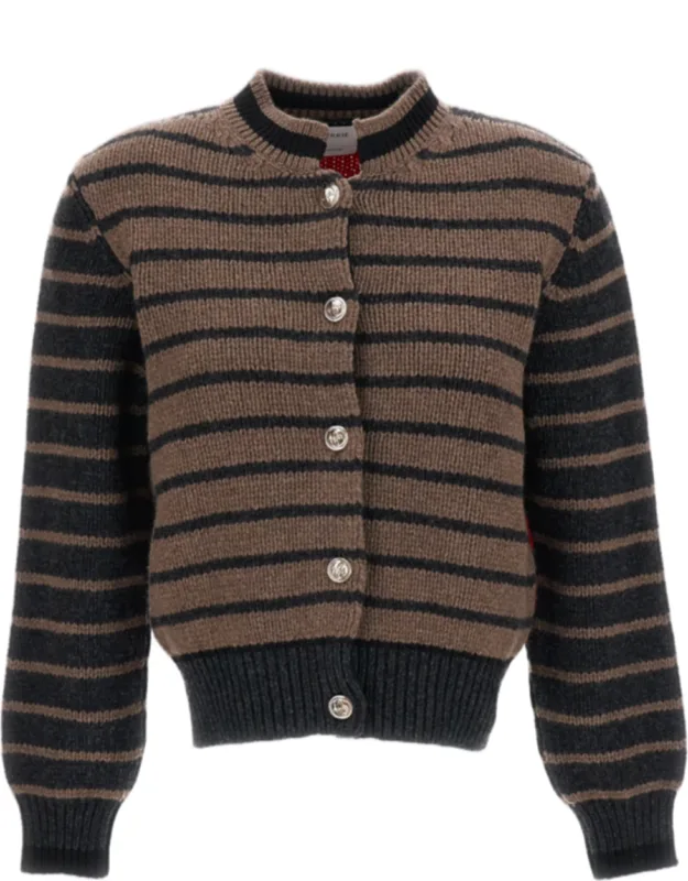 Stripe Wool-cashmere Cardigan