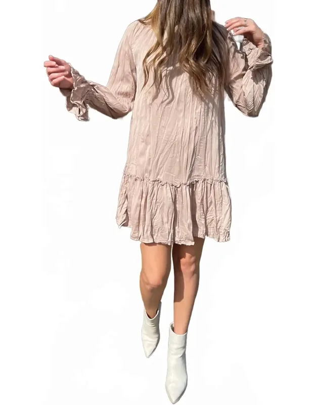 Bubble Long Sleeve Mini Dress