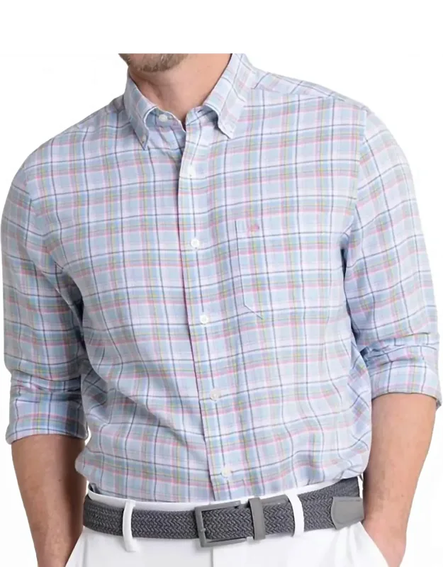 Emerald Shores Plaid Long Sleeve Sport Shirt