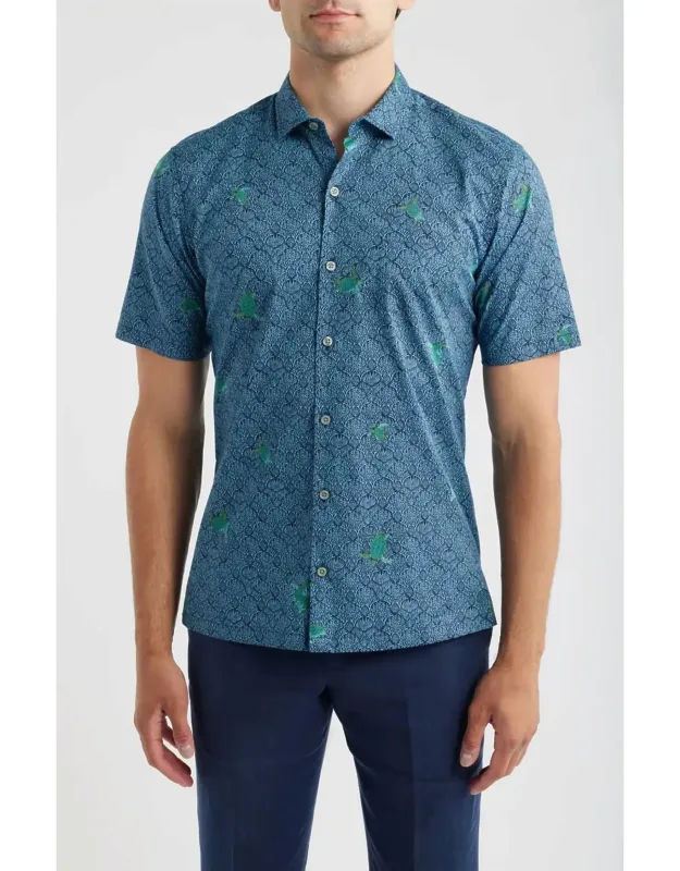 Chelonian Short Sleeve Cotton Button Up Shirt