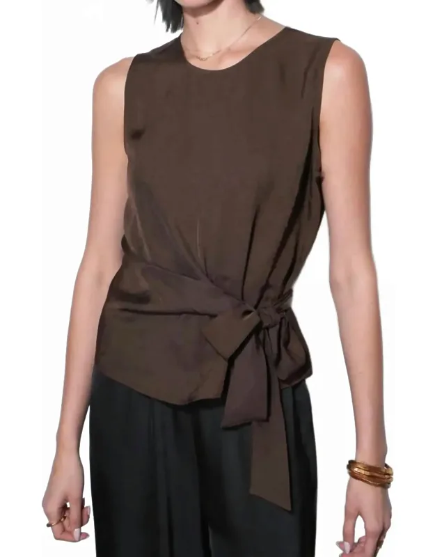Lola Sleeveless Side Tie Blouse