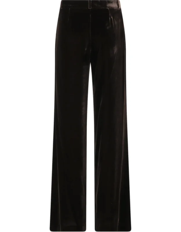 Viscose-blend Velvet Straight-leg Pants
