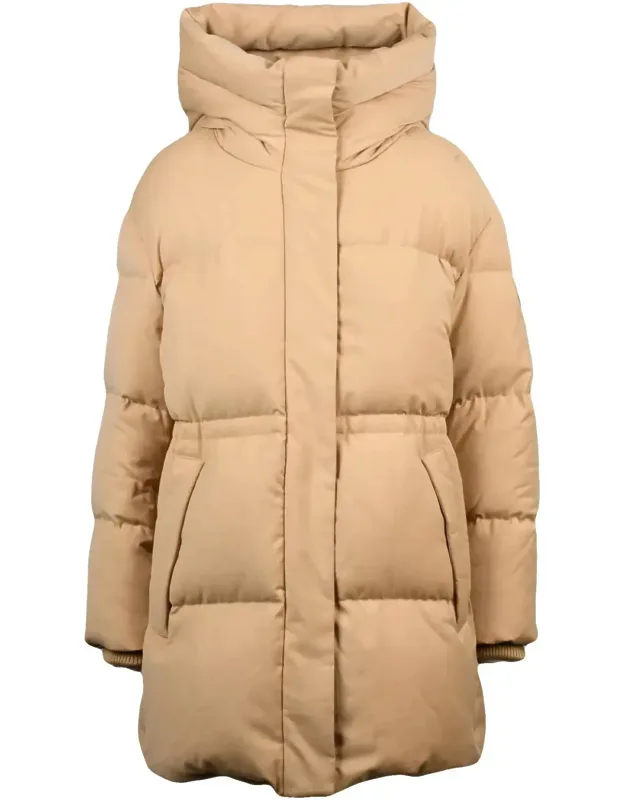 Quilted Down Parka With High Collar And Hood