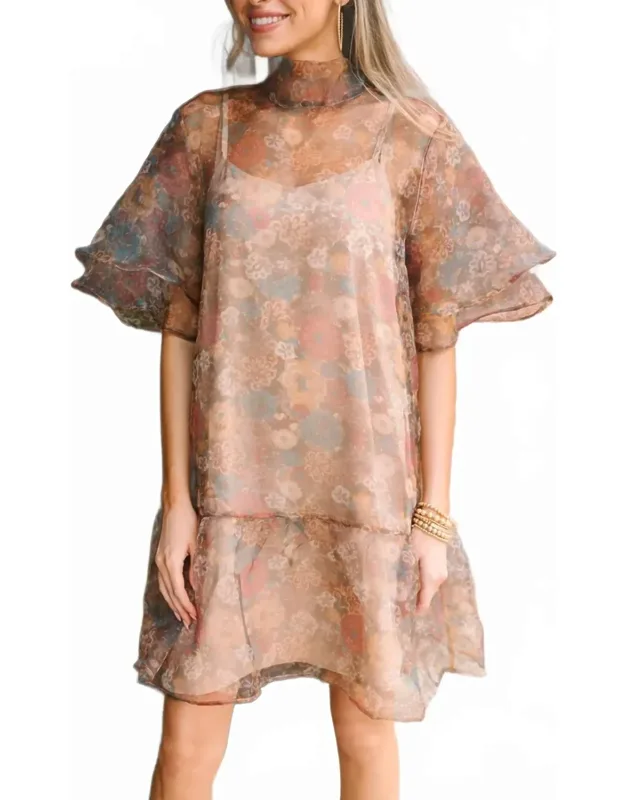 Ruffle Organza Mini Dress