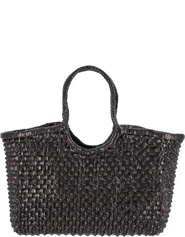 Nantucket Cactus Woven Leather Tote Bag