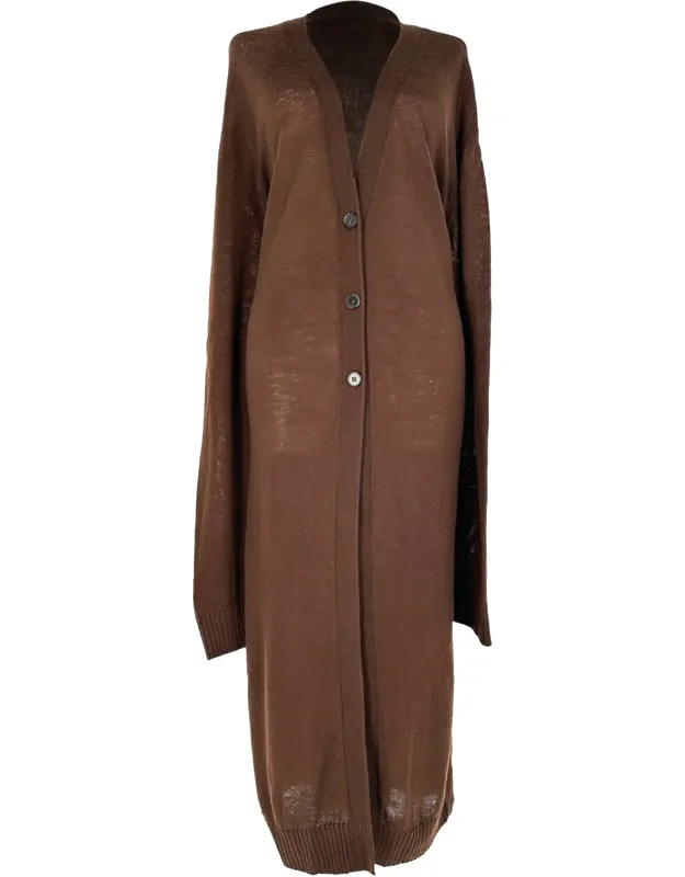 Long Button-front Cardigan