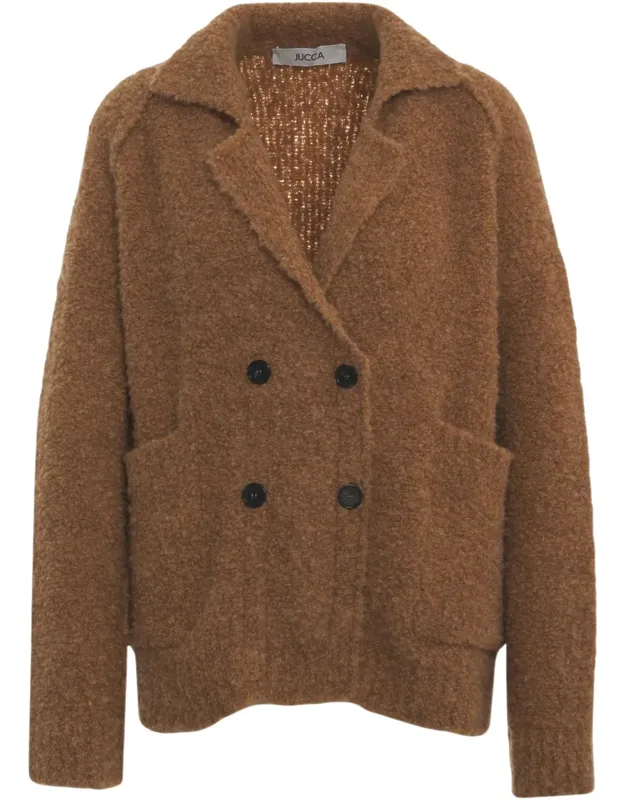 Alpaca-blend Double-breasted Knit Cardigan