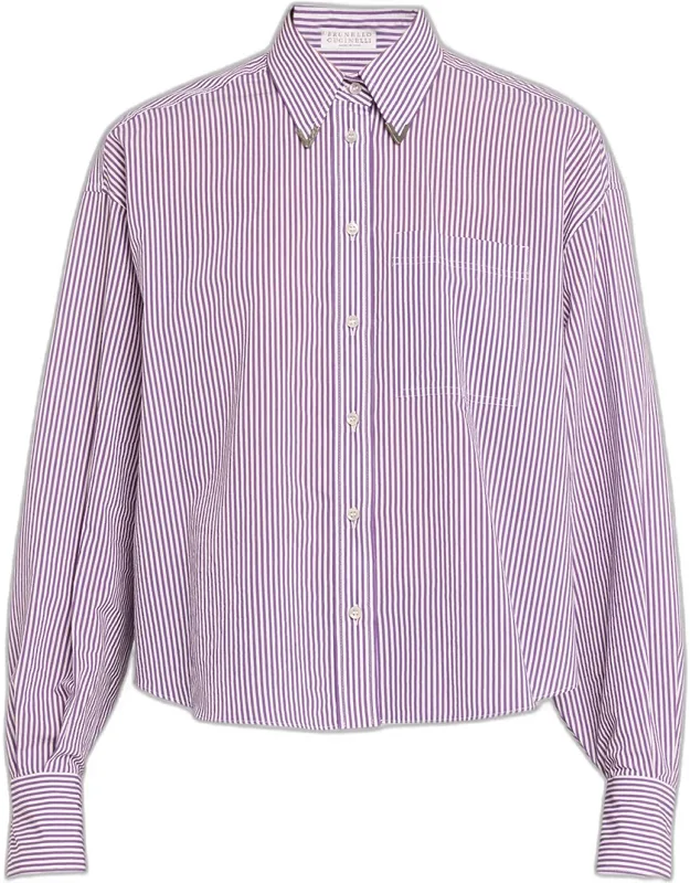 Techno Cotton Button-front Top