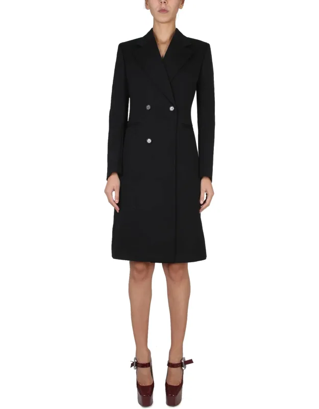 Wool Coat Button Closure Regular Cut 100% Wool Made In Italy