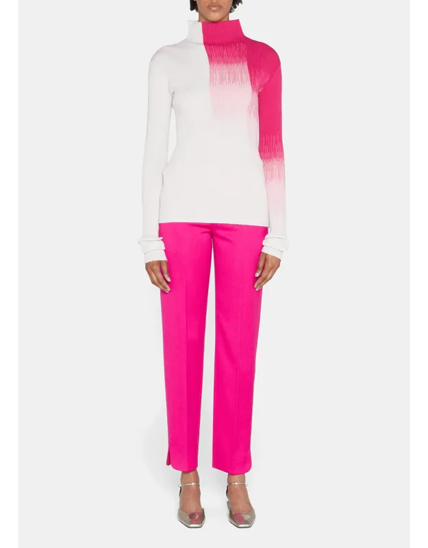 Ribbed Ombre Turtleneck Sweater