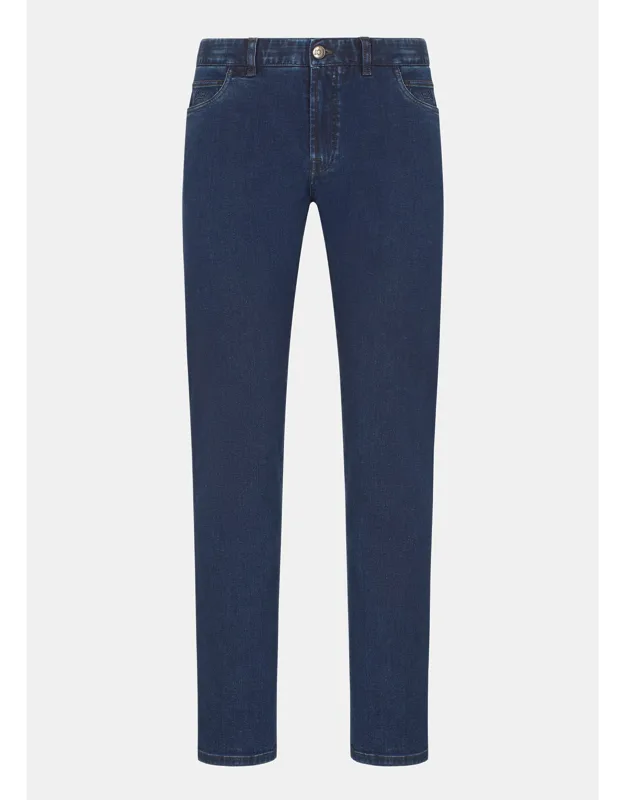 5-pocket Denim Jeans With Denim Fabric And Classic Five-pocket Style