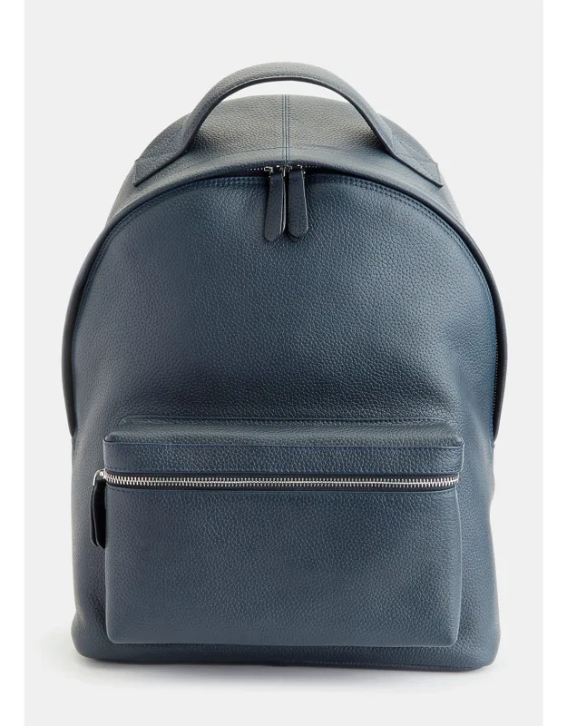Monogrammed Leather Laptop Backpack