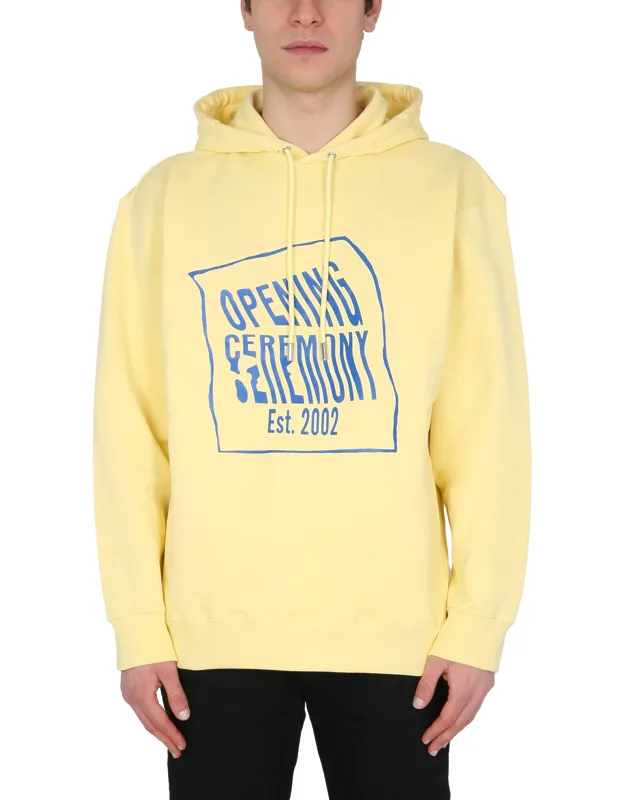 Hoodie With Drawstring And Front Logo Print