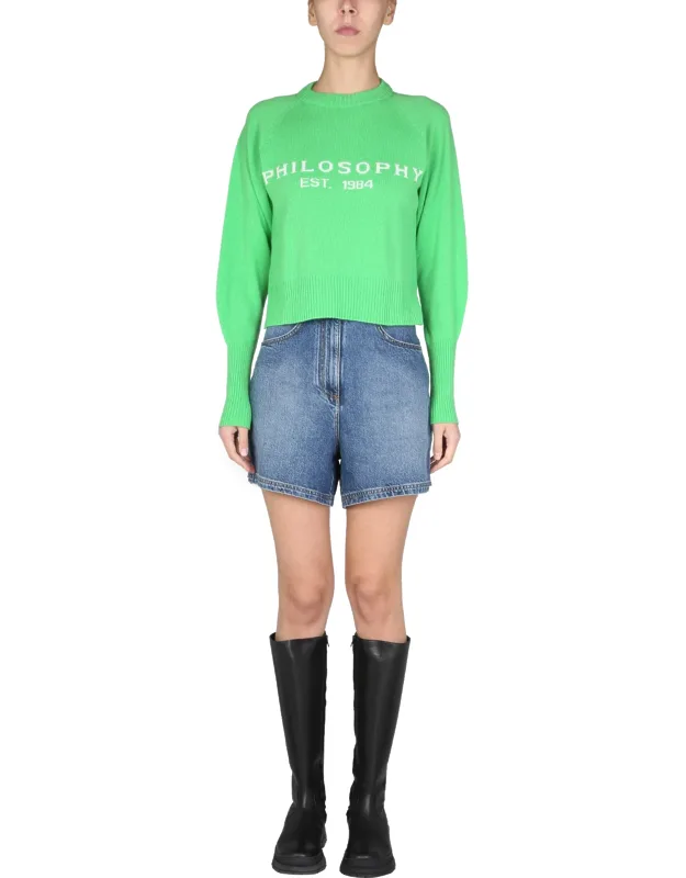 Sweater With Logo Inlay