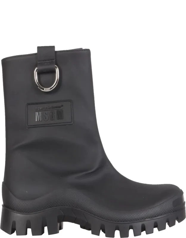 Msgm Rain Boots With Vibram Rubber Sole And Eco Leather Upper