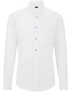 Slim-fit Dress Shirt In Easy-iron Stretch-cotton Poplin