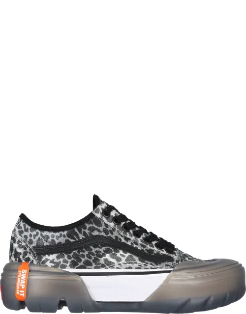 Old Skool Sneaker With Rubber Sole And Animal Print