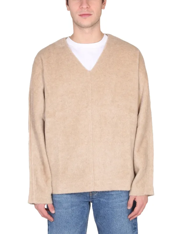 "shirt V Neck Stitched Details Relaxed Fit"