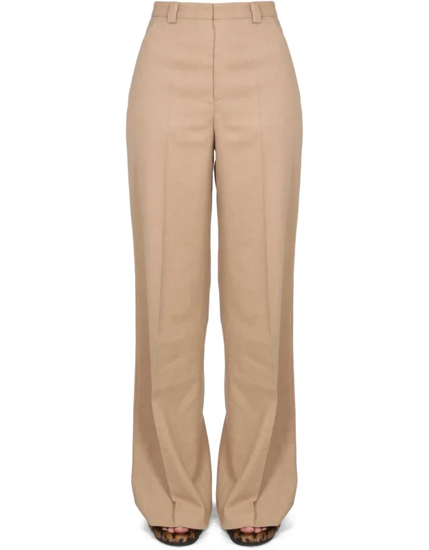 _red Valentino Flared Pants With Waistband, Two Side Pockets_