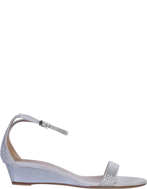 "kanda Sandals With Adjustable Buckle Closure And Rhinestone Application"