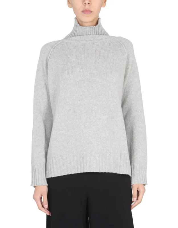Turtleneck Shirt With High Neck Ribbed Collar