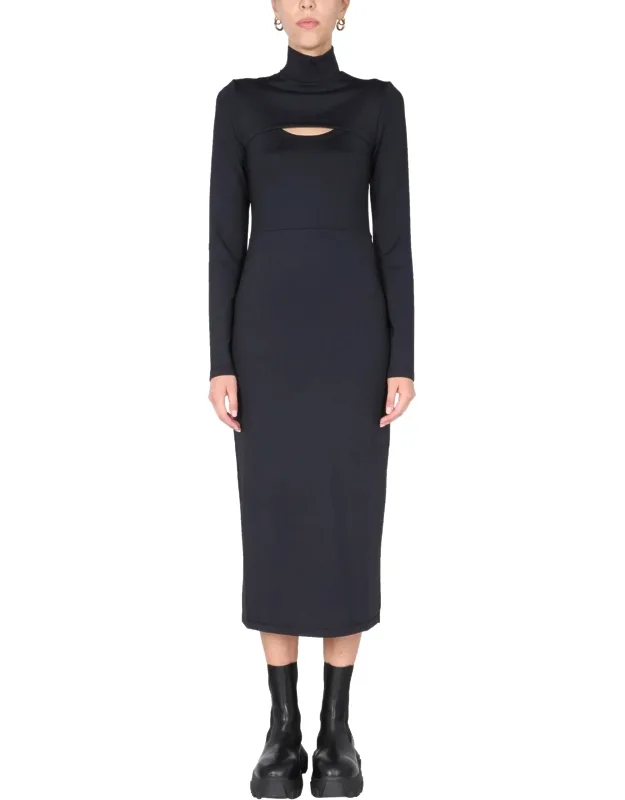 Ambush Cut Out Dress With Polo Neck And Back Slit