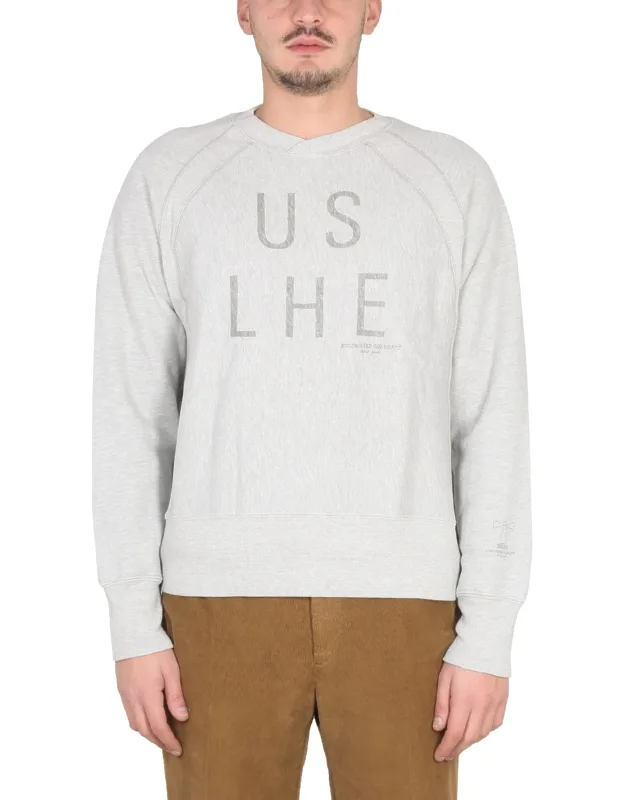 _engineered Garments Crewneck Sweatshirt Necklace Front Logo Print_