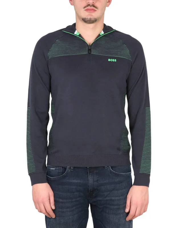 Turtleneck Shirt High Neck Half Zipper Closure