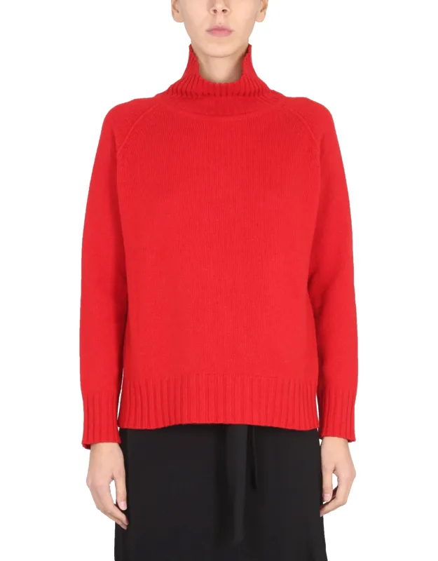 Turtleneck Shirt With High Neck And Ribbed Collar