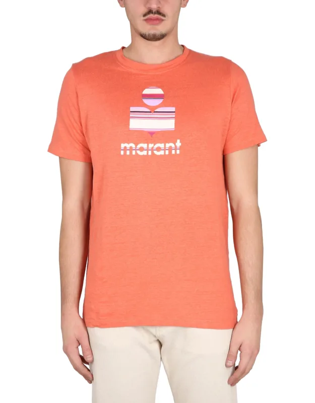 T-shirt With Crowling Logo Print And 100% Cotton