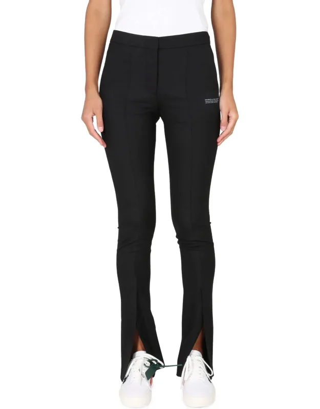 _off-white Corporate Tailored Pants With Hook And Zipper Closure And Slim Fit_