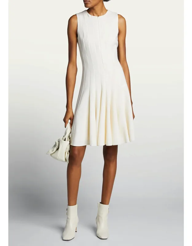 Sleeveless Zip-front Seamed A-line Dress