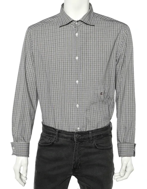 Checkered Cotton Button Front Shirt
