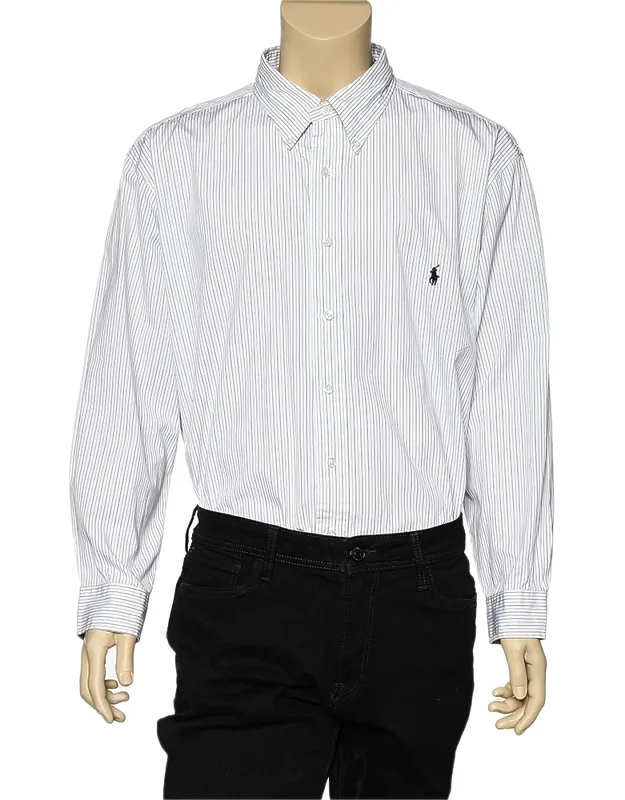 Striped Cotton Button Front Shirt