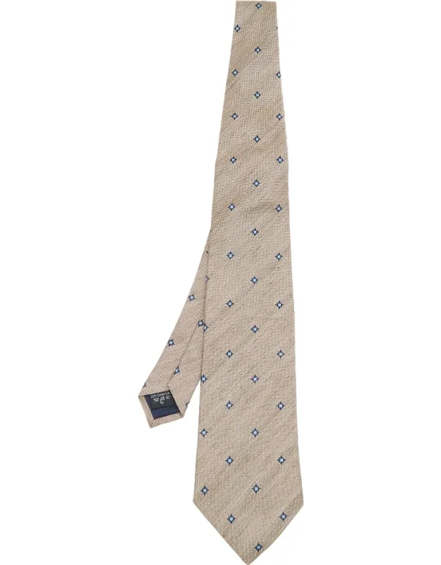 Diamond Patterned Silk & Linen Tie