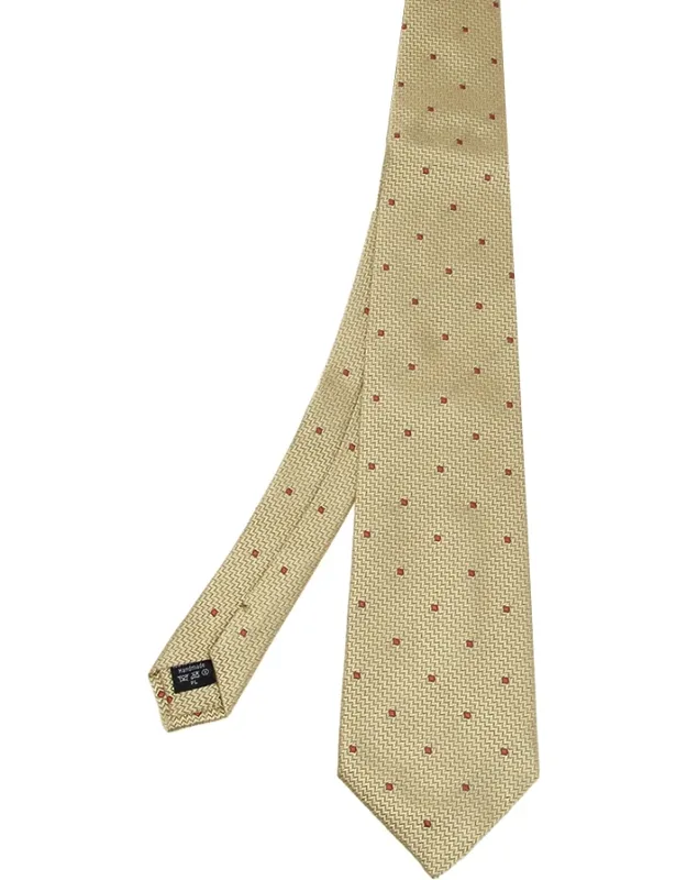 Gold Chevron Jacquard Silk Tie
