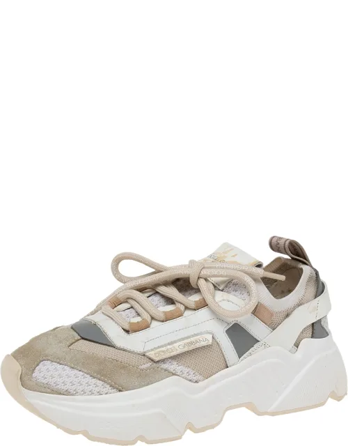 Multicolor Suede And Knit Fabric Hex Daymaster Low Top Sneakers