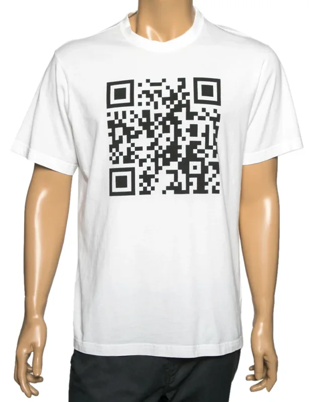 Cotton Qr Code Printed Crew Neck T-shirt